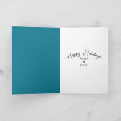 Happy Holidays Penguin Under Northern Lights Kaart (Binnen)