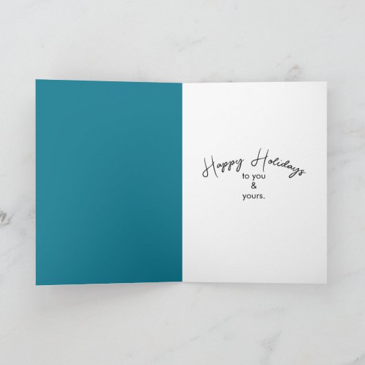 Happy Holidays Penguin Under Northern Lights Kaart (Binnen)