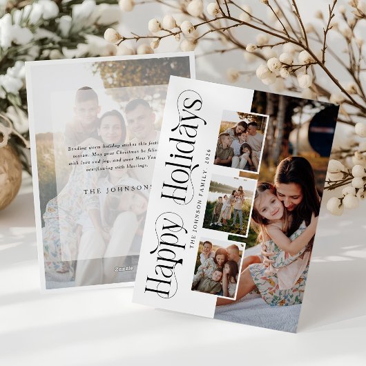 Happy Holidays Photo Collage Christmas Feestdagenkaart