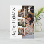 Happy Holidays Photo Collage Christmas Feestdagenkaart (Staand voorkant)