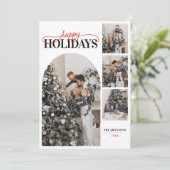 Happy Holidays photo Modern Simple Calligraphy Feestdagenkaart (Staand voorkant)