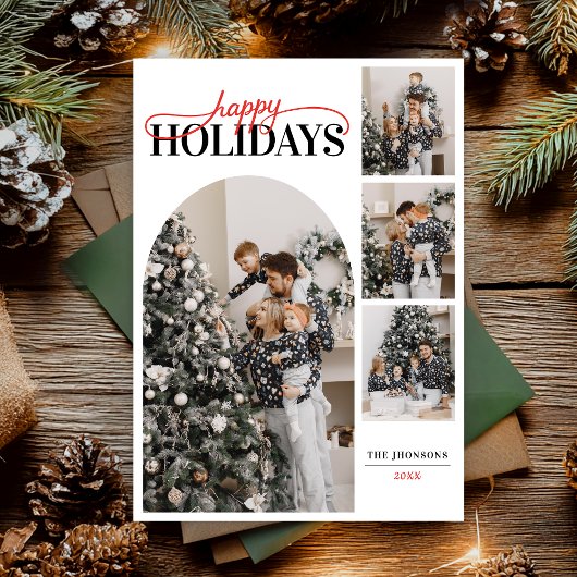 Happy Holidays photo Modern Simple Calligraphy Feestdagenkaart