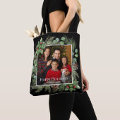 Happy Holidays Photo Wreath Botanical Tote Bag (Dichtbij)