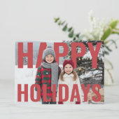 Happy Holidays PhotoPop Card Feestdagenkaart (Staand voorkant)
