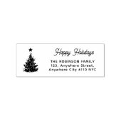 Happy Holidays Pine Tree Christmas Return Address Rubberstempel (Afrduk)