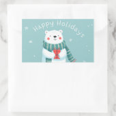 Happy Holidays Polar Bear Hug Sticker (Tas)
