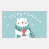 Happy Holidays Polar Bear Hug Sticker (Voorkant)