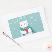 Happy Holidays Polar Bear Hug Sticker (Envelop)