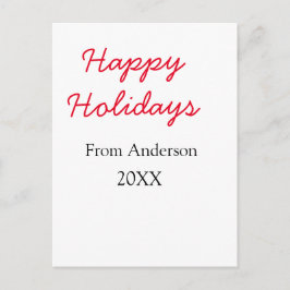 Happy holidays red black love family name yearChri Feestdagenkaart