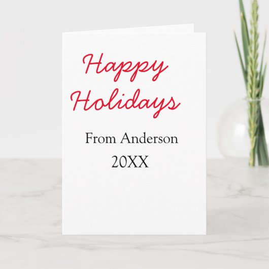Happy holidays red black love family name yearChri Kaart (Voorkant)