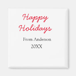 Happy holidays red black love family name yearChri Magneet