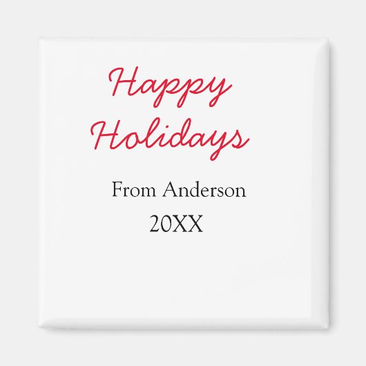 Happy holidays red black love family name yearChri Magneet (Voorkant)