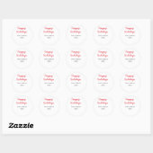 Happy holidays red black love family name yearChri Ronde Sticker (Vel)
