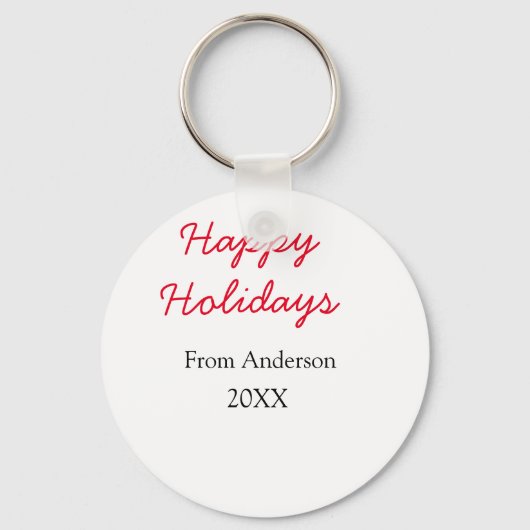 Happy holidays red black love family name yearChri Sleutelhanger (Voorkant)
