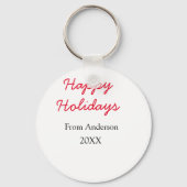 Happy holidays red black love family name yearChri Sleutelhanger (Achterkant)