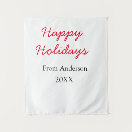 Happy holidays red black love family name yearChri Wandkleed (Voorkant)