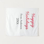 Happy holidays red black love family name yearChri Wandkleed (Voorkant (horizontaal))