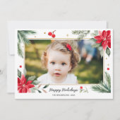 Happy Holidays Red Green Botanicals Photo Collage Feestdagenkaart (Voorkant)
