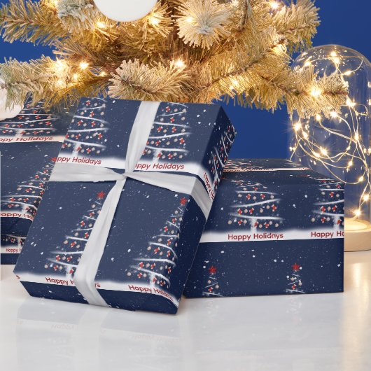 Happy Holidays Red Socks and Baseball Cadeaupapier (Feestdagen)