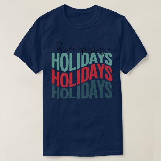 Happy Holidays Retro T-shirt (Design voorkant)