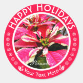 Happy Holidays Ronde Sticker (Voorkant)