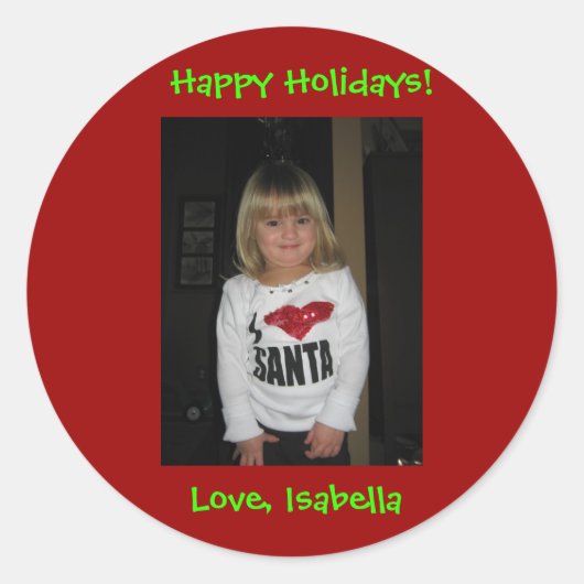 Happy Holidays! Ronde Sticker (Voorkant)