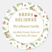 Happy Holidays! Ronde Sticker (Voorkant)