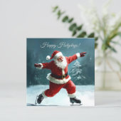 Happy Holidays Santa Claus card. (Staand voorkant)