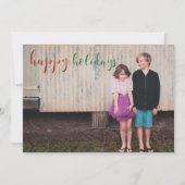 Happy Holidays Script Card Feestdagenkaart (Voorkant)