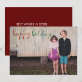 Happy Holidays Script Card Feestdagenkaart (Voorkant / Achterkant)