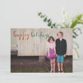 Happy Holidays Script Card Feestdagenkaart (Staand voorkant)