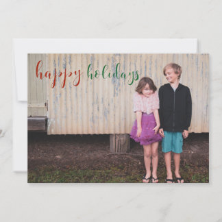 Happy Holidays Script Card Feestdagenkaart
