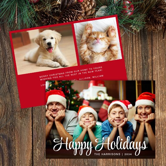 Happy Holidays Script Photo Overlay Christmas Feestdagenkaart