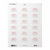 Happy Holidays Script Return Address Etiket (Full Sheet)