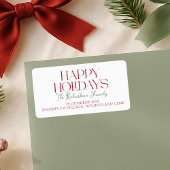 Happy Holidays Script Return Address Etiket