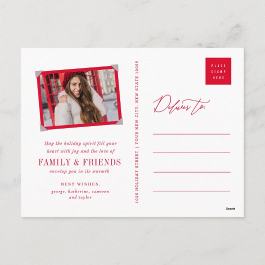 Happy Holidays Simple Script Modern Classic Photo Feestdagenkaart (Achterkant)