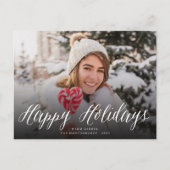 Happy Holidays Simple Script Modern Classic Photo Feestdagenkaart (Voorkant)