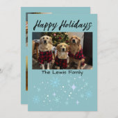 Happy Holidays Snowflake Photo Card Feestdagenkaart (Voorkant / Achterkant)