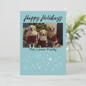 Happy Holidays Snowflake Photo Card Feestdagenkaart (Staand voorkant)
