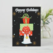 Happy Holidays Snowman Gifts Winter Greeting Card Feestdagenkaart (Staand voorkant)