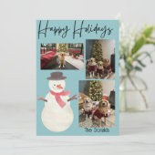 Happy Holidays Snowman Photo Card Feestdagenkaart (Staand voorkant)