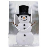 Happy Holidays Snowman Wearing a Top Hat Medium Cadeauzakje (Voorkant)