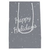 Happy Holidays Snowman Wearing a Top Hat Medium Cadeauzakje (Achterkant)