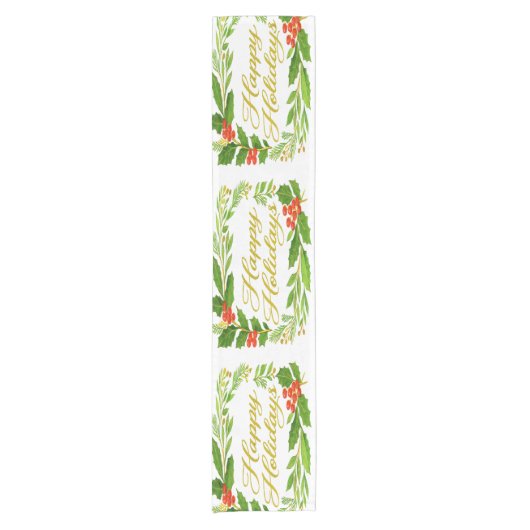 'Happy Holidays' Table Runner Korte Tafelloper (Voorkant)