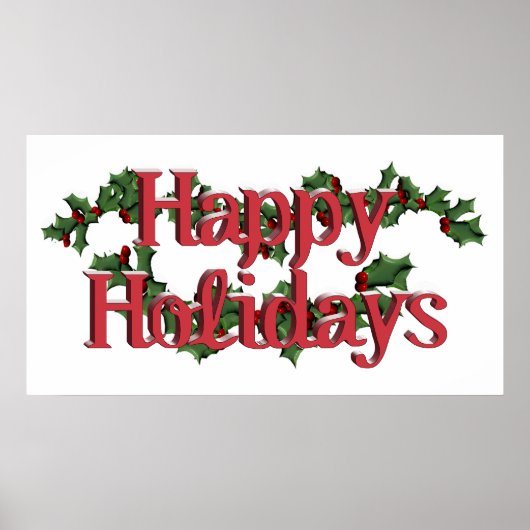 Happy Holidays Text Design Poster (Voorkant)