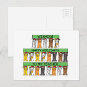 Happy Holidays to Teacher Cartoon Cats Feestdagenkaart (Voorkant / Achterkant)