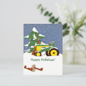Happy Holidays! Tractor Postcard Feestdagenkaart (Staand voorkant)