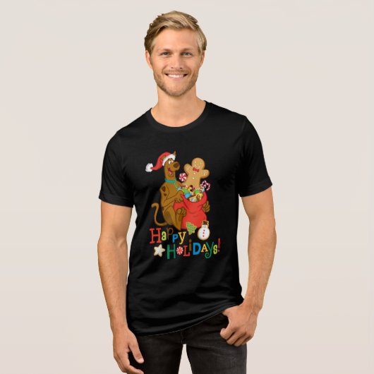 Happy Holidays! Tri-Blend Shirt (Voorkant volledig)