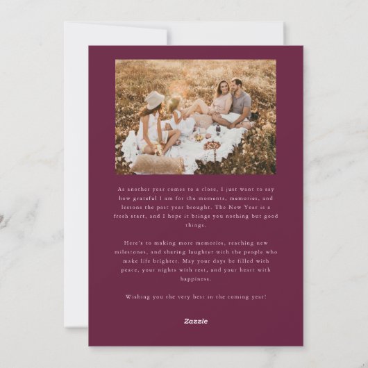 Happy Holidays Typography Cranberry Photo Feestdagenkaart (Achterkant)