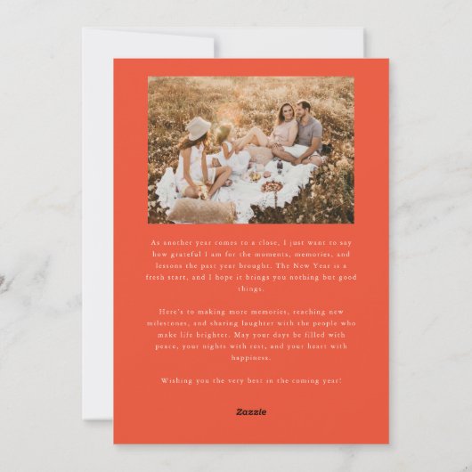 Happy Holidays Typography Red Photo Feestdagenkaart (Achterkant)